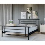 Metalia GM-412 Siyah Zambak Metal Çift Kişilik 140x190 Karyola