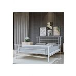 Metalia Gm 412 Zambak Çift Kişilik Metal Karyola Beyaz 150x200