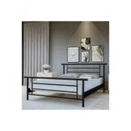Metalia Gm 412 Zambak Çift Kişilik Metal Karyola Siyah 150x200