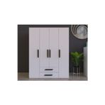 Metalia GM 540 SMART 4 KAPILI 2 ÇEKMECELİ GARDROP DOLAP BEYAZ