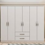 Metalia GM0066 Linda 6 Kapılı 2 Çekmeceli Beyaz Gardrop