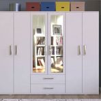 Metalia GM318 Delüx 6 Kapılı 2 Çekmeceli Aynalı Gardolap