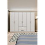 Metalia Metalia Gm066 Delüx 6 Kapılı 2 Çekmeceli Gardrop Beyaz