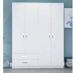 Metalia Novado 4 Kapı 2 Çekmeceli Beyaz Gardırop