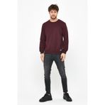 Metalic Erkek Bordo Basic Bisiklet Yaka Sweatshirt
