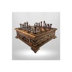Metalicraft MC02 Metalicraft Premium Metal Satranç Takımı - Doğal Ahşap Çekmeceli Ceviz Tahta - El Yapımı