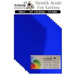 Metalik Aynalı Fon Kartonu 10 Lu A5 15X20 cm 1 Paket Okul Sınıf Dekoratif Pırıltılı Folyo Kağıt Dekoratif Anasınıfı Kreş - Mavi
