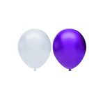 Metalik Balon Seti 100 Adet ( Beyaz, Mor)