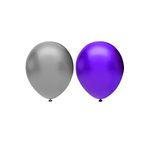 Metalik Balon Seti 50 Adet ( Mor, Gümüş )