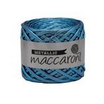 Metalik İp Metalik Yün Maccaroni Yarn İpler Metalik Örgü İpleri Metallic Yarn Örme Çanta İpi Parlak İp Örme Çanta İçin İp-AÇIKMAVİ Renk