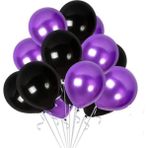 Metalik Mor Siyah Balon 12 Inç 10 Adet Kuromi Wednesday Konsept - Mor - Siyah