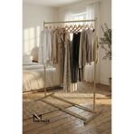 METALİZ YENİLİKÇİ TASARIMLAR Gold Metal Konfeksiyon Askısı - Minimalist Elbise Askılığı - Butik Tipi Eşek Askı