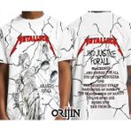 Metallica All Over Beyaz Erkek Tişört M