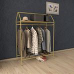 Metallica Concept Home Hanger Gold Elbise Askılığı Raflı New Design Konfeksiyon Askısı - Sarı