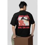 Metallica Kill 'em All Baskılı Unisex Oversize Müzik Grubu Tişört - 01 Siyah - 3XL