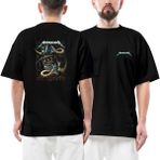 Metallica Kurukafa Yılan Ön Arka Baskılı Siyah Oversize Tişört - XL