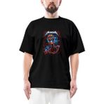 Metallica Lightning Skull Oversize Siyah Tişört - XL
