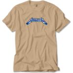 Metallica Logo Blue Krem Tişört Liyada - 3XL