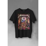 Metallica Music Poster Rock Metal Baskılı Tişört Unisex T-Shirt - Siyah