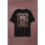 Metallica Music Poster Rock Metal Sırt Ön Baskılı Oversize Tişört Unisex T-Shirt