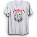 Metallica, New Red -01, Rock Metal Müzik Grubu, Unisex Beyaz %100 Pamuk Tişört - XS