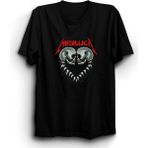 Metallica, Two Skull And Heart, Rock, Metal Tişört - 2XL - Siyah