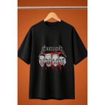 Metallica Zombıe Baskili Oversize Tisort - Siyah