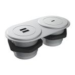 Metalline Circular-Line Gümüş Modüler USB Type C Hızlı Şarj Kutusu