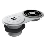 Metalline Circular-Line Gümüş Modüler Wireless USB Hızlı Şarj Kutusu