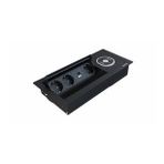 Metalline Revo-Line Siyah Dönmeli Masaüstü Wireless USB-A USB-C Priz Kutusu