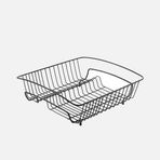 Metaltex 40x37x14 cm Kare Tek Katlı PVC Siyah Bulaşıklık