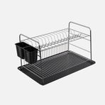 Metaltex 45x30x28 cm Dikdörtgen 2 Katlı Tablalı Krom Bulaşıklık