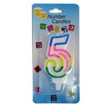 Metaltex " 5 " Şekilli Doğum Günü Mumu + Altlık ( Büyük Boy )