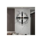 MetaQuartz Aksesuar 50cm- Italyan Tasarım Jihati Metal Duvar Saati, Modern Dekoratif Metal Duvar Saati siyah 49 x 49