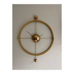 MetaQuartz Aksesuar 50x75 Cm - Versayce Time - Metal Duvar Saati - Modern Dekoratif Metal Duvar Saati Gold 50 x 75