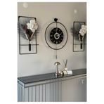MetaQuartz Aksesuar 5'li BlackBerry Kadran Elegante Seri -Siyaha- Siyah Göbek - Büyük(50X75CM)-(PİLLİ LED) Duvar Saati siyah 50 x 75