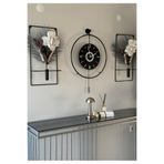 MetaQuartz Aksesuar 5'li BlackBerry Kadran Elegante Seri -Siyaha- Siyah Göbek - Büyük(50X75CM)-(PİLLİ LED)Duvar Saati