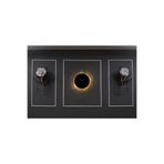 MetaQuartz Aksesuar 5'li Gümüş Siyah Kristal Elegante Set - Büyük Boy (50X75CM) - Modern Duvar Saati Gümüş-Siyah 50 x 75