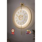 Metaquartz Aksesuar 7-24h - Büyük Boy -timelless Kristal Pilli Quartz , Metal Duvar Saati Gold