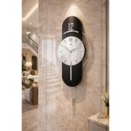 MetaQuartz Aksesuar Antrasit-gümüş Milano Time Modern Dekoratif Metal Camlı Duvar Saati antrasit 40 x 80