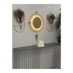 MetaQuartz Aksesuar Bronz Aynalı - Lavinya Premium Gold - Büyük Boy (50X85CM), Modern Metal (MOBİLYA) Duvar Saati GOLD 75 x 50