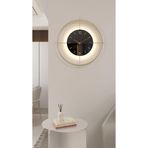 MetaQuartz Aksesuar Büyük Boy (55 * 55 CM) Gold Deluxe Ledli(PİLLİ) - Siyah Göbek - Modern Dekoratif Metal Duvar Saati GoldSiyah50 55 x 55