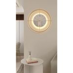 MetaQuartz Aksesuar (Büyük Boy-55*55 cm)Gold Deluxe Ledli Pilli - Beyaz Göbek - Modern Dekoratif Saat