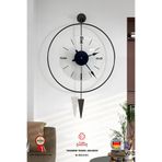 MetaQuartz Aksesuar (BÜYÜK BOY) siyah Luxrypendulum Series - Modern Dekoratif Metal Duvar Saati Siyah 50 x 90