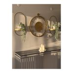 MetaQuartz Aksesuar Chakra ROMA (GOLD) - Full Çelik - Roma Rakamlı - (Pilli Led) - Modern Duvar Saati Sarı 60 x 70