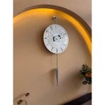 Metaquartz Aksesuar Galileo Led'li - Gümüş - 12-24h - 34 85 Cm , Ledli Duvar Saati Gümüş
