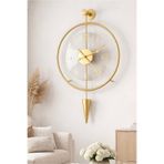 MetaQuartz Aksesuar Gold LuxPen Modern Dekoratif Metal Duvar Saati Siyah 50 x 90
