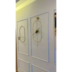 MetaQuartz Aksesuar Gold Serenity Büyük Boy (30x80cm)-modern Dekoratif Metal Duvar Saati Gold 30 x 80