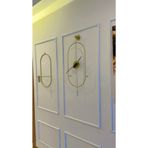MetaQuartz Aksesuar Gold Serenity Büyük Boy ( 30x80cm )-modern Dekoratif Metal Duvar Saati