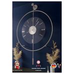 MetaQuartz Aksesuar Gümüş Luxry Şefaf (YENİ TAMPERLİ KIRILMAZ CAM) - (50X75CM) Metal (MOBİLYA) Duvar Saati SİYAH 50 x 75
